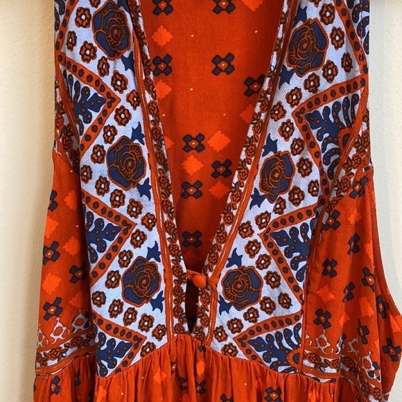 Free People Charlotte Mixed-Print Racerback Fit & Flare Top SZ S - Picture 4 of 7